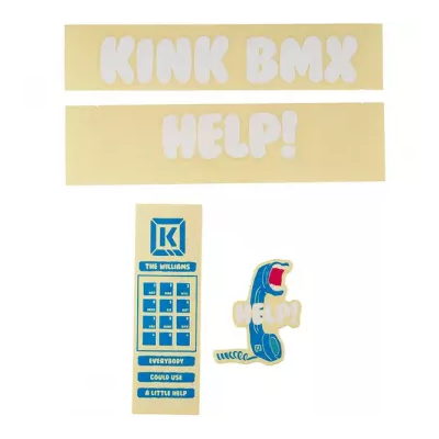 Набір наклейок на раму KINK BMX Williams Decal Kit (біло-голубі)