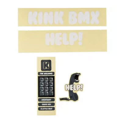 Набір наклейок на раму KINK BMX Williams Decal Kit (біло-сірі)